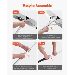 Kattolumiharja 66 cm alumiiniterällä säädettävä 2,3–6 m varsi rullilla