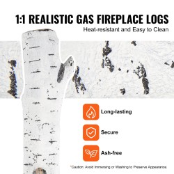 Keraamikuituiset koivupuut 6 kpl kaasutakkaan sisä ja ulkokäyttöön