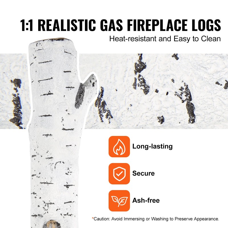 Keraamikuituiset koivupuut 6 kpl kaasutakkaan sisä ja ulkokäyttöön