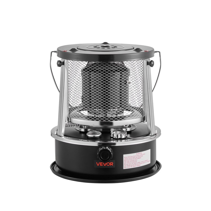 Siirrettävä kerosiinilämmitin ja liesi 9000 BTU 19 L säädettävä liekki musta