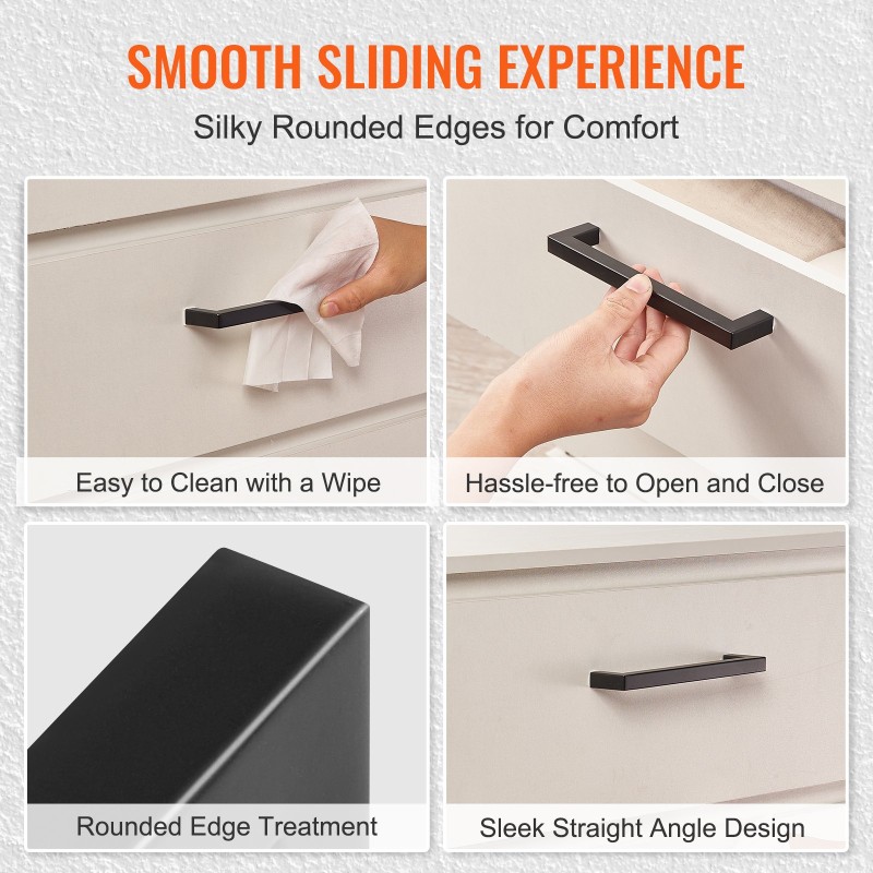 Kaapinvetimet 30 kappaletta ruostumaton teräs 76 mm reikäväli mattamusta poraton asennus