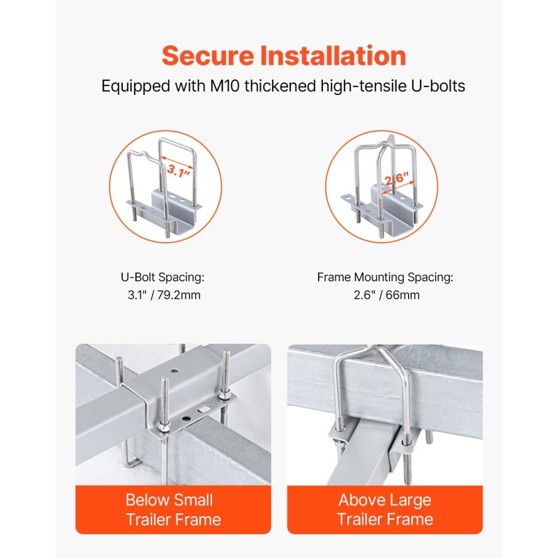 Venetrailerin ohjainpylväät teräs PVC säädettävät 1590 mm 2 kpl sopii veneille