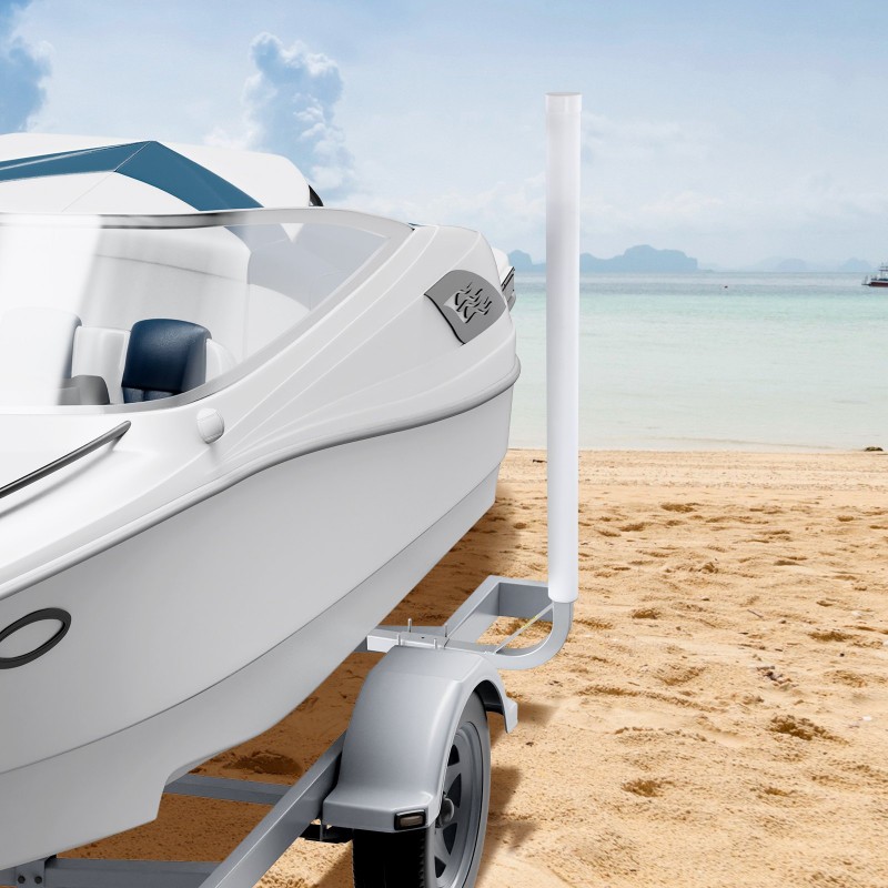 Venetrailerin säädettävät ohjaintolpat korkealujuusteräs 1215 mm pari PVC-pylväillä