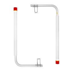 Traileriohjaimet teräsrunko 1016 mm PVC putkilla 2 kpl aurinkokennovalot