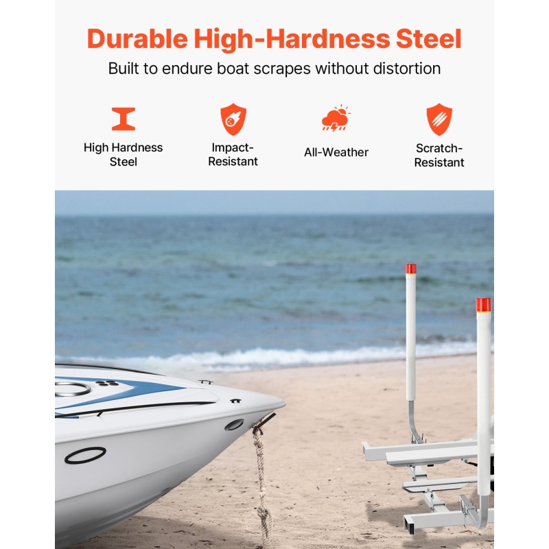 Traileriohjaimet teräsrunko 1016 mm PVC putkilla 2 kpl aurinkokennovalot