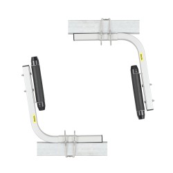 Peräkärryn ohjainpylväät sinkitty teräs 52 1 cm säädettävät 2 kpl kumirullilla pienille veneille