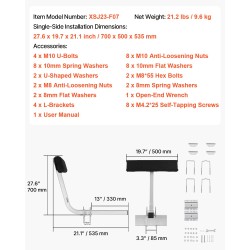 Venetrailerin säädettävät kovetetut teräsohjaimet 2 kpl pehmustetut merenkestävät