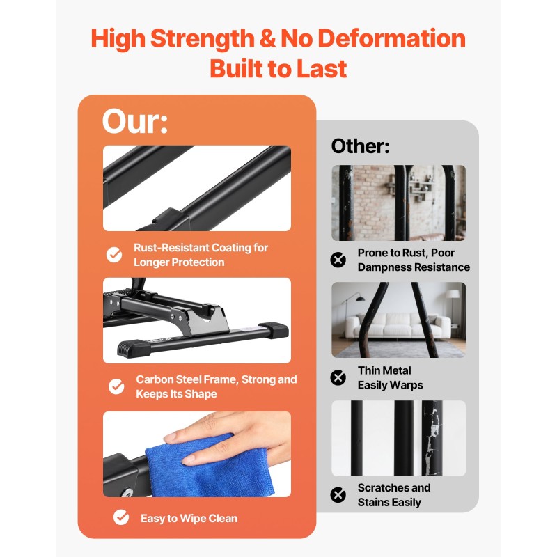 Taittuva lattiateline hiiliteräs musta kaksi kappaletta sopii 20-29 tuuman pyörille