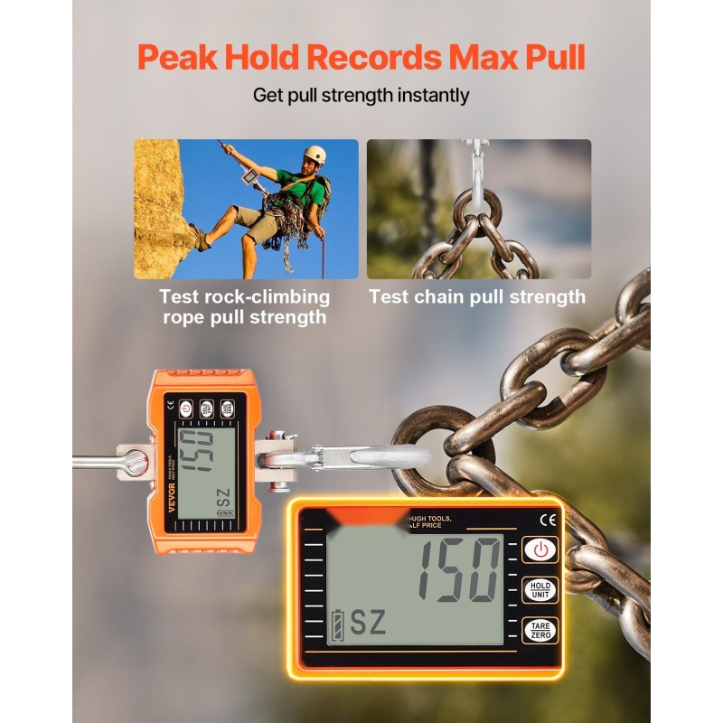 Digitaalinen ripustettava nosturivaaka 1000 kg valualumiinikuori teräskoukku infrapunakaukosäädin 0,2 kg askelväli