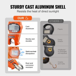 Kompakti digitaalinen ripustettava vaaka 300 kg valualumiinikuori nestekidenäyttö teräskoukut