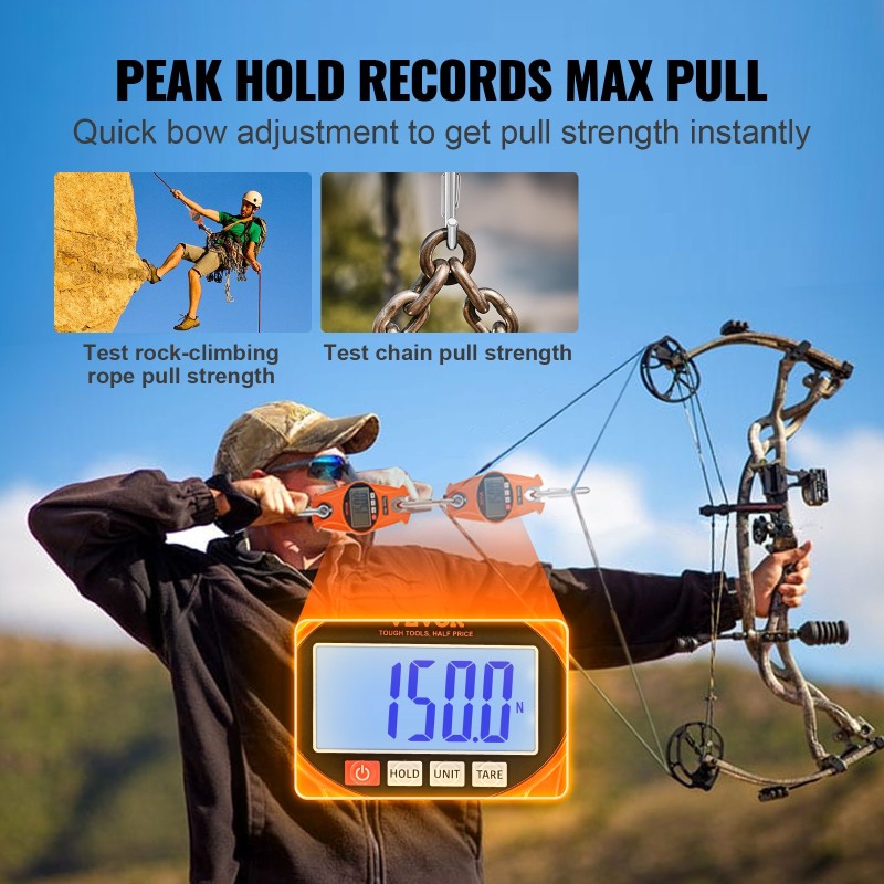 Kompakti digitaalinen ripustettava vaaka 300 kg valualumiinikuori nestekidenäyttö teräskoukut