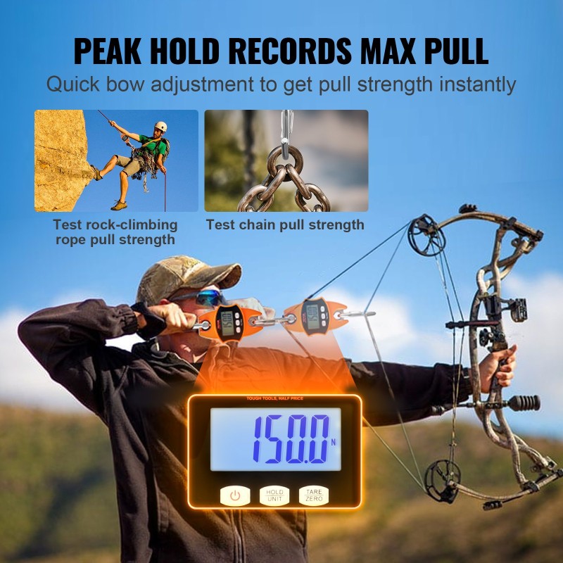 Digitaalinen ripustettava nosturivaaka 400 kilogramman kapasiteetti valualumiinikuori teräskoukut