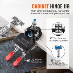 Piilosaranajigi 35 mm alumiinirunko teräs ja kovametalliporausosat kaksoispuristin