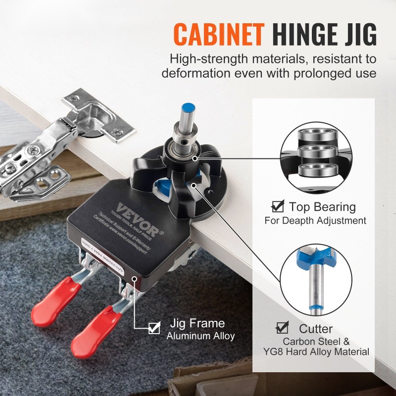 Piilosaranajigi 35 mm alumiinirunko teräs ja kovametalliporausosat kaksoispuristin