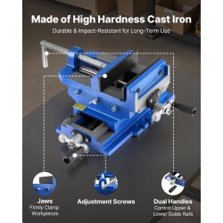 Ristisyöttöporapuristin valurautainen 102 mm leukaleveys 89 mm suurin avautuma XY-säätö poraukseen