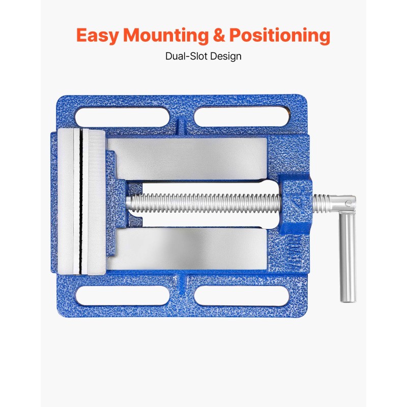 Porapuristimen ruuvipenkki pallografiittivalurautainen 6 tuuman leukaleveys 7 kilonewtonin puristusvoima pitkät kiinnitysurat