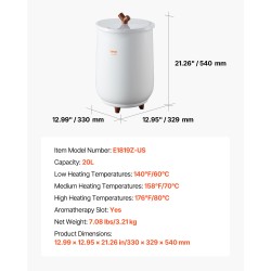 Pyyhekuumennin 20 l ämpärimallinen siirrettävä 3 lämpötilatasoa 2–3 pyyhkeelle automaattinen virrankatkaisu