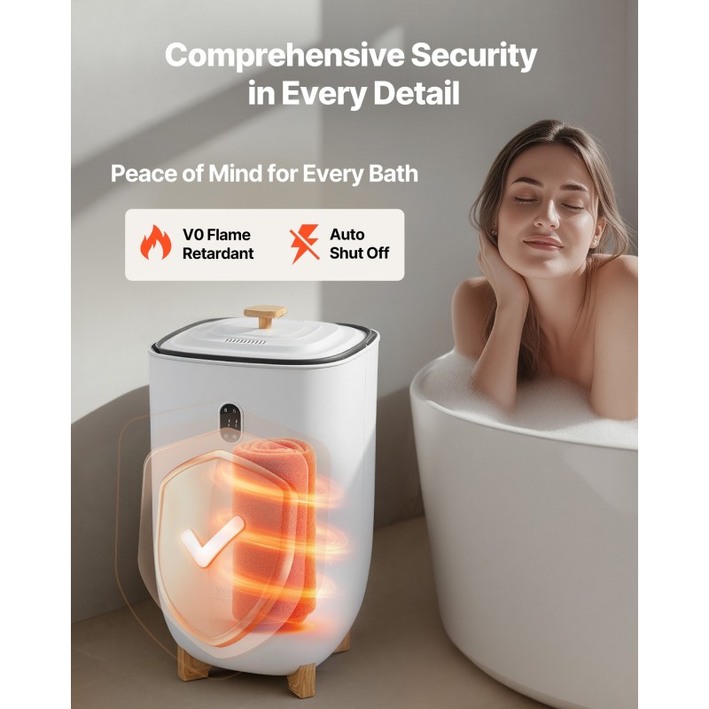 Kylpyhuoneen pyyhkeiden lämmityssäiliö 35 l kapasiteetti ajastimella ja automaattisella virrankatkaisulla