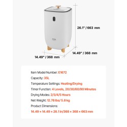 Kylpyhuoneen pyyhkeiden lämmityssäiliö 35 l kapasiteetti ajastimella ja automaattisella virrankatkaisulla