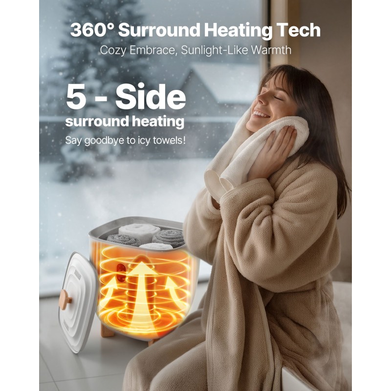 Pyyhkeenlämmitin ämpärimallinen 25 l sopii jopa 5 suurelle pyyhkeelle automaattinen virrankatkaisu