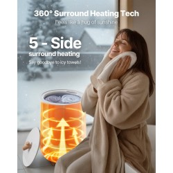 Pyyhkeenlämmitin 20L ämpäri tilaa 3 isokokoiselle pyyhkeelle automaattinen virrankatkaisu aromaterapiakolo