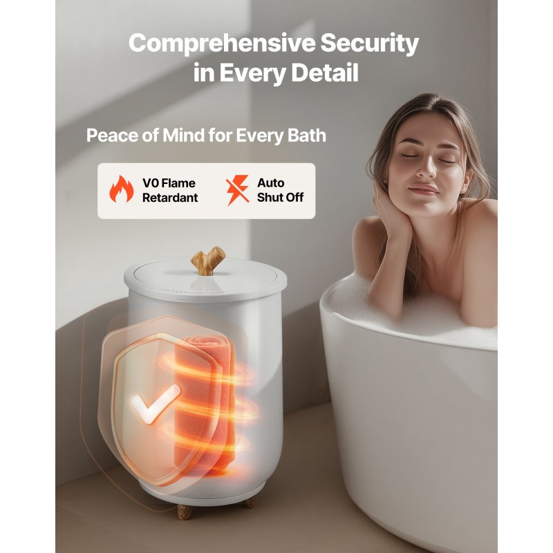 Pyyhkeenlämmitin 20L ämpäri tilaa 3 isokokoiselle pyyhkeelle automaattinen virrankatkaisu aromaterapiakolo