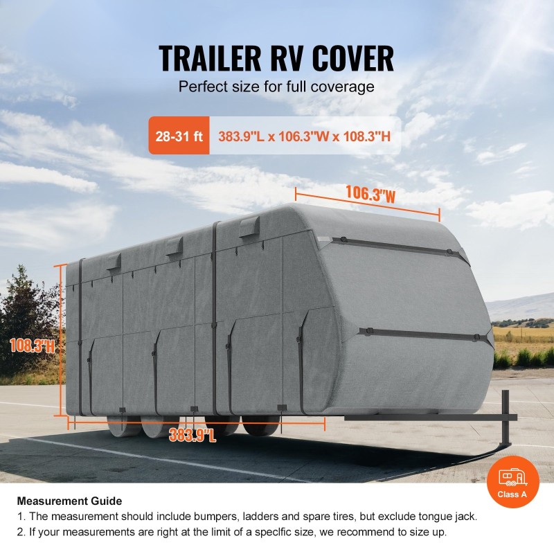 Asuntoauton suojapeite noin 9,8 metrin pituudelle Oxford-kangas vedenpitävä tuulenpitävä