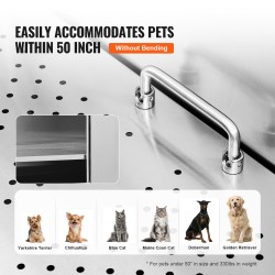 Koirien pesuamme 127 cm 304-ruostumattomasta teräksestä sähkökäyttöisellä korkeudensäädöllä