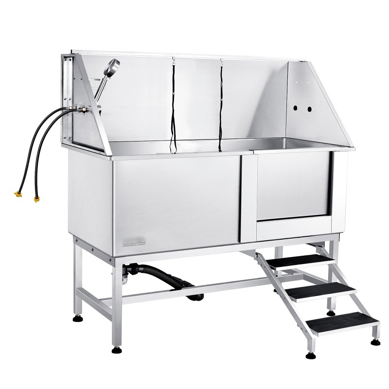 Ruostumaton teräs lemmikkien pesuallas 1575 mm kantavuus 200 kg portaat