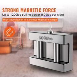 Kaksipuoleinen neodyymimagneettisarja kalastukseen 7,5 cm 544,3 kg vetovoima nikkelipinnoitteella