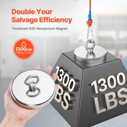 Magneettikalastussarja N35 neodyymimagneetti 590 kg vetovoima 20 m köysi sisältää tartuntakoukun