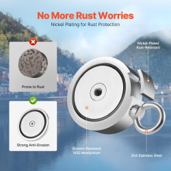 Magneettikalastussarja kaksipuolinen neodyymimagneetti 907 kg vetovoima 6 mm köysi 20 m