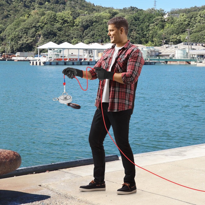 Magneettikalastussarja kaksipuolinen neodyymimagneetti 907 kg vetovoima 6 mm köysi 20 m