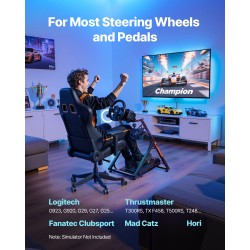Säädettävä kokoontaitettava ratinteline Q235A-hiiliteräs musta yhteensopiva Logitech Thrustmaster Fanatec säädettävällä