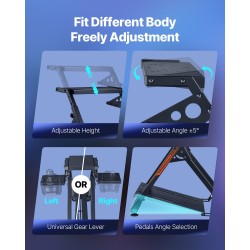 Säädettävä kokoontaitettava ratinteline Q235A-hiiliteräs musta yhteensopiva Logitech Thrustmaster Fanatec säädettävällä