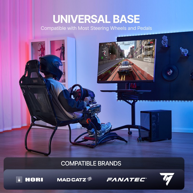 Rattiteline ajosimulaattoriin hiiliteräsrunko säädettävä taittuva poljinteline vaihdeteline