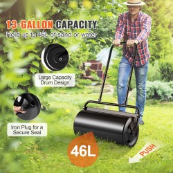 Teräs nurmikon jyrä 46 litran täyttötilalla U-muotoinen ergonominen kahva musta