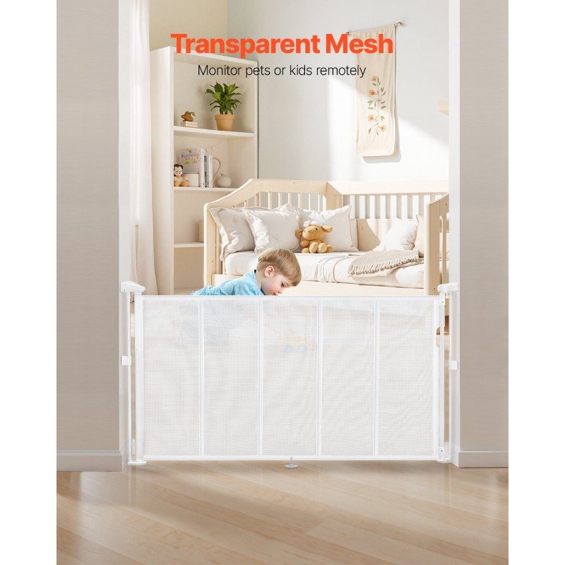 Turvaportti sisään vedettävä verkkokangas lasikuiturunko korkeus 870 mm leveys 1400 mm valkoinen