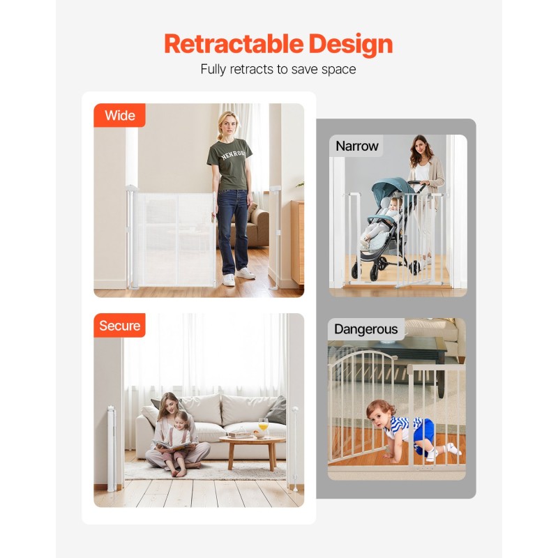 Turvaportti sisään vedettävä verkkokangas lasikuiturunko korkeus 870 mm leveys 1400 mm valkoinen