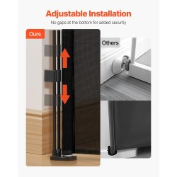 Vedettävä turvaportti verkkomateriaali lasikuiturunko 870 mm korkea 1400 mm leveä musta