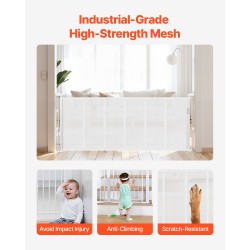 Sisäänvedettävä turvakaide 870 mm korkea 1800 mm leveä lasikuiturunko ja verkkopaneeli sisäkäyttöön