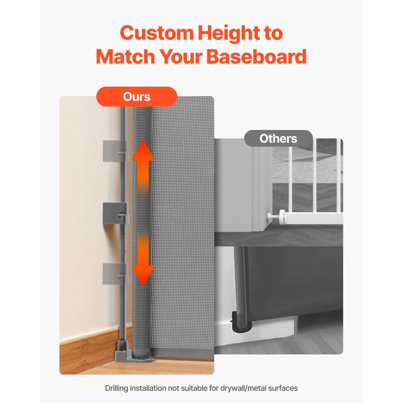 Sisäänvedettävä turvaportti 1850 mm leveä 795 mm korkea verkkokankaalla turvalukolla