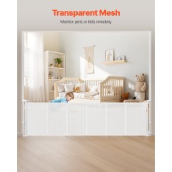 Retraktiivinen turvaportti verkkokangas ja lasikuiturunko 870 millimetriä korkea 2800 millimetriä leveä valkoinen