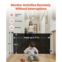 Sisäänvedettävä turvaportti joustava verkkokangas 1450 millimetriä leveä 980 millimetriä korkea musta turvalukolla