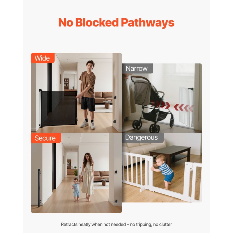 Sisäänvedettävä turvaportti joustava verkkokangas 1450 millimetriä leveä 980 millimetriä korkea musta turvalukolla