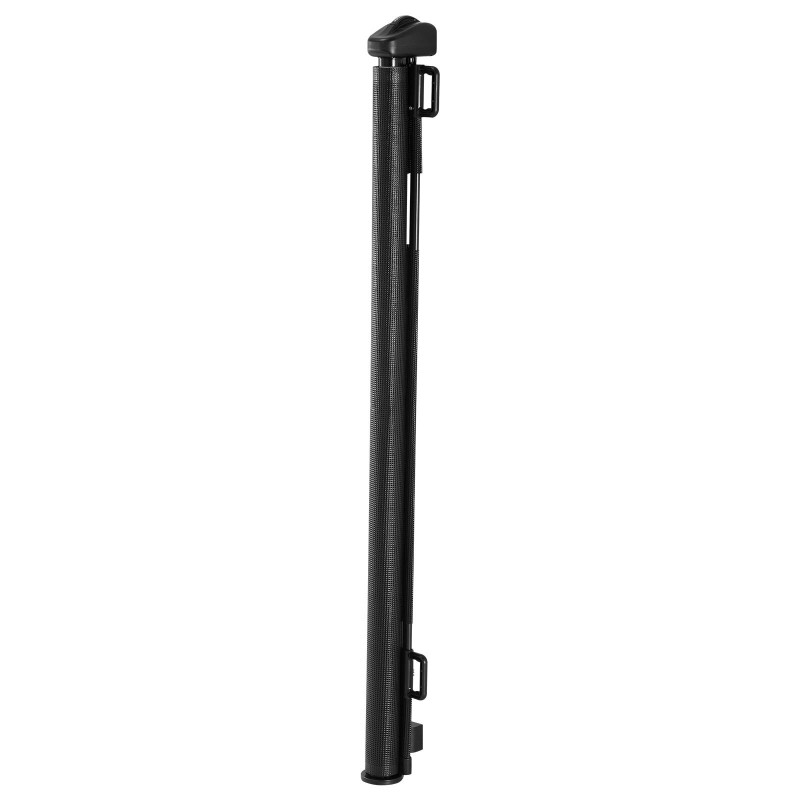 Sisäänvedettävä turvaportti joustava verkkokangas 1450 millimetriä leveä 980 millimetriä korkea musta turvalukolla