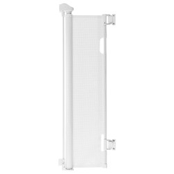 Sisäänvedettävä turvaportti läpinäkyvällä verkolla 1430 mm leveä 795 mm korkea portaille turvalukolla