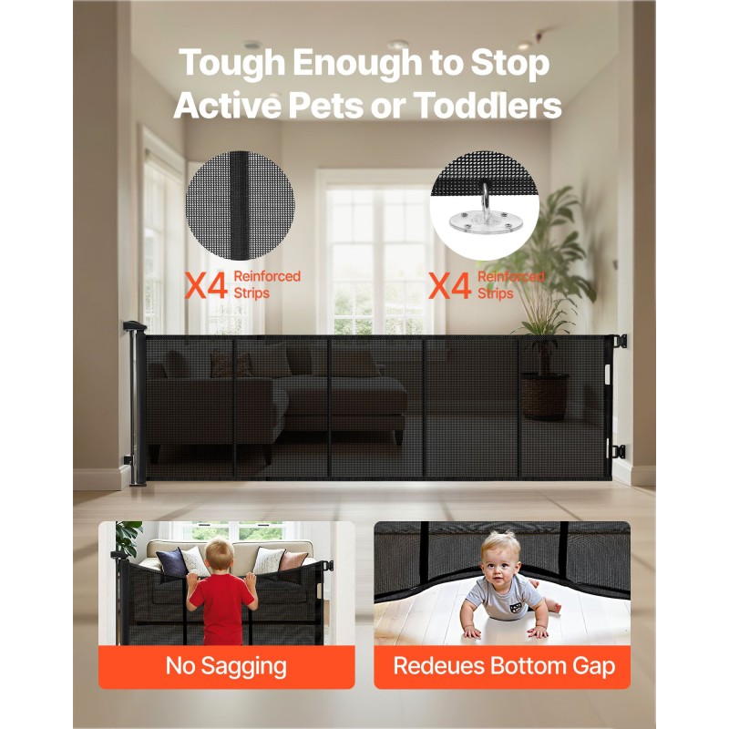 Sisäänvedettävä turvaportti 3100 mm leveä 795 mm korkea lasikuituvahvisteinen verkkokangas musta