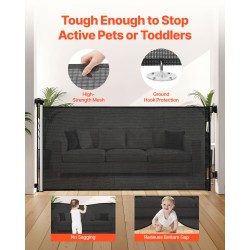 Vedettävä turvaportti verkkokankaasta 1430 mm leveä 795 mm korkea musta