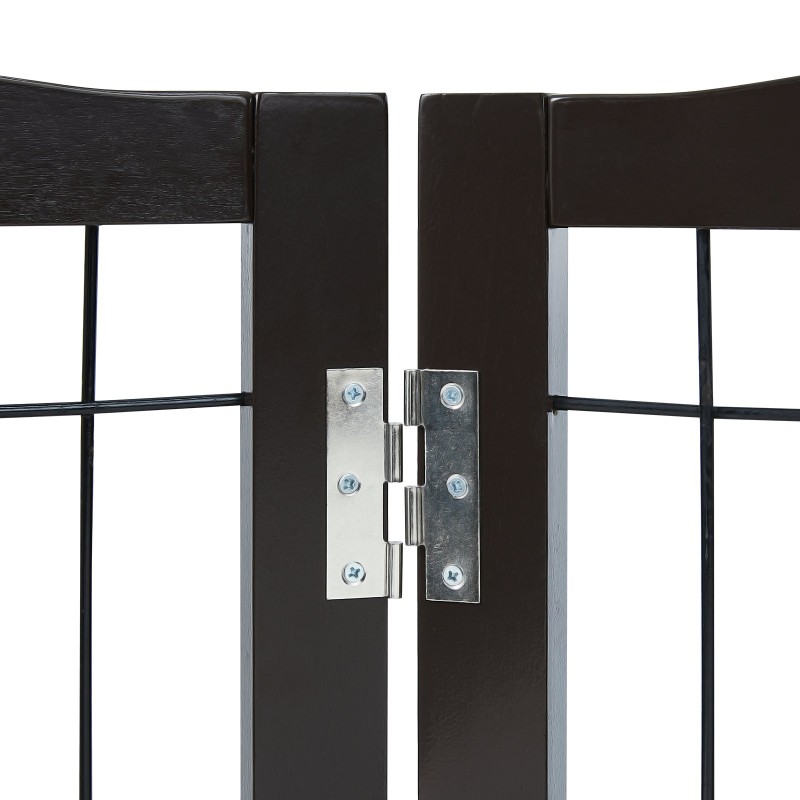 Taitettava neliosainen puinen vapaasti seisova koiraportti 245 cm leveä